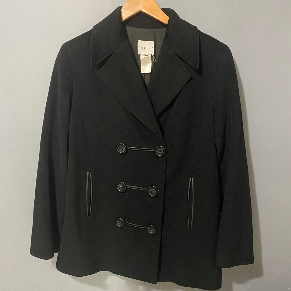 Celine Double Breasted Pea Coat Size 46